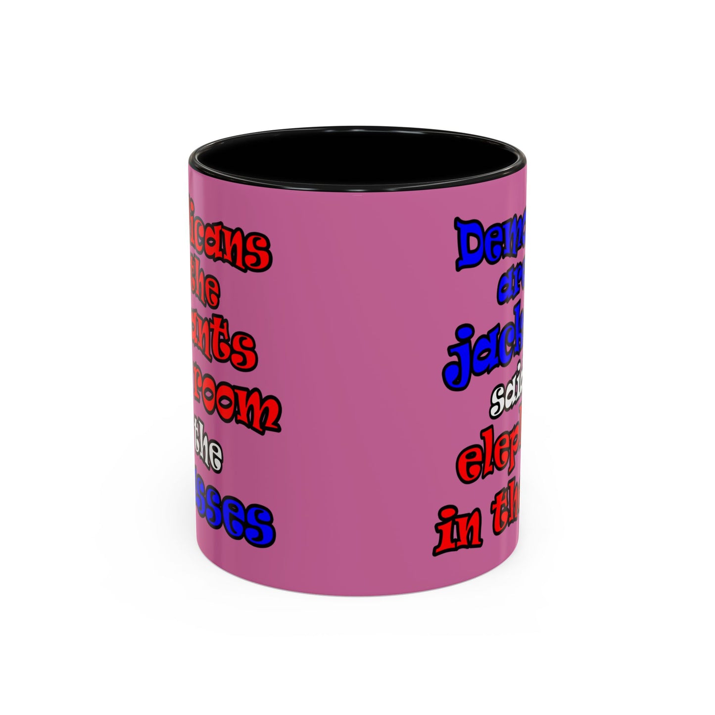 donkeys and elephants - Accent Mug (light pink)