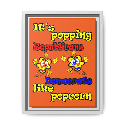 popping like popcorn - framed canvas art (orange)