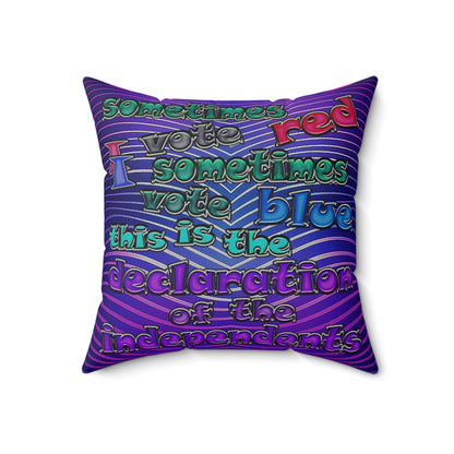 declaration of the independents - Faux Suede Square Pillow - (purple wave)