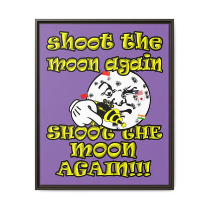 shoot the moon again - framed canvas art (light purple)