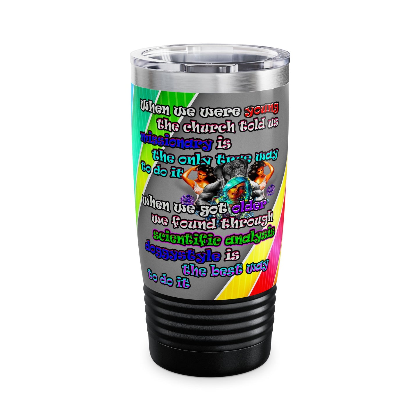 doggystyle - Ringneck Tumbler, 20oz (rainbow split)