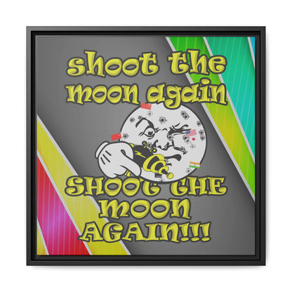 shoot the moon again - framed canvas art (rainbow split)