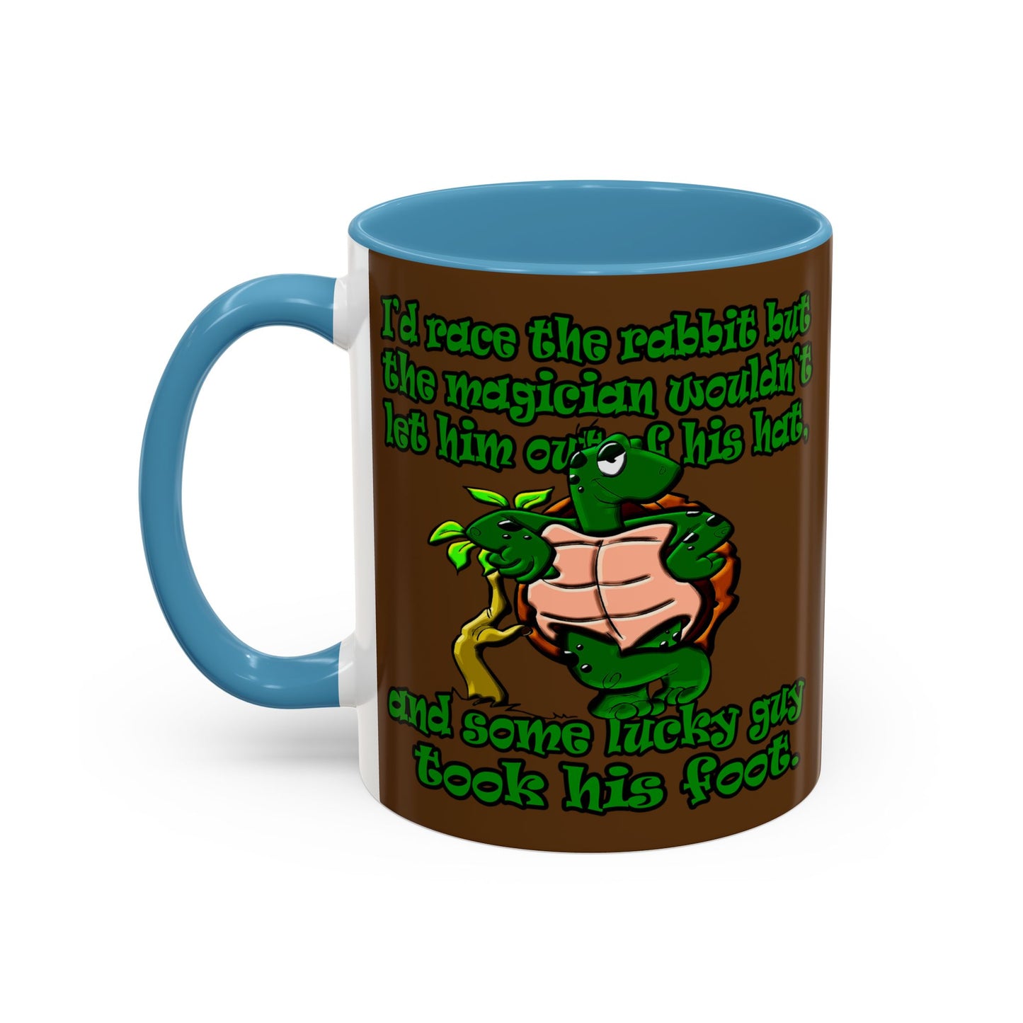 turtle race - Accent Mug (brown)