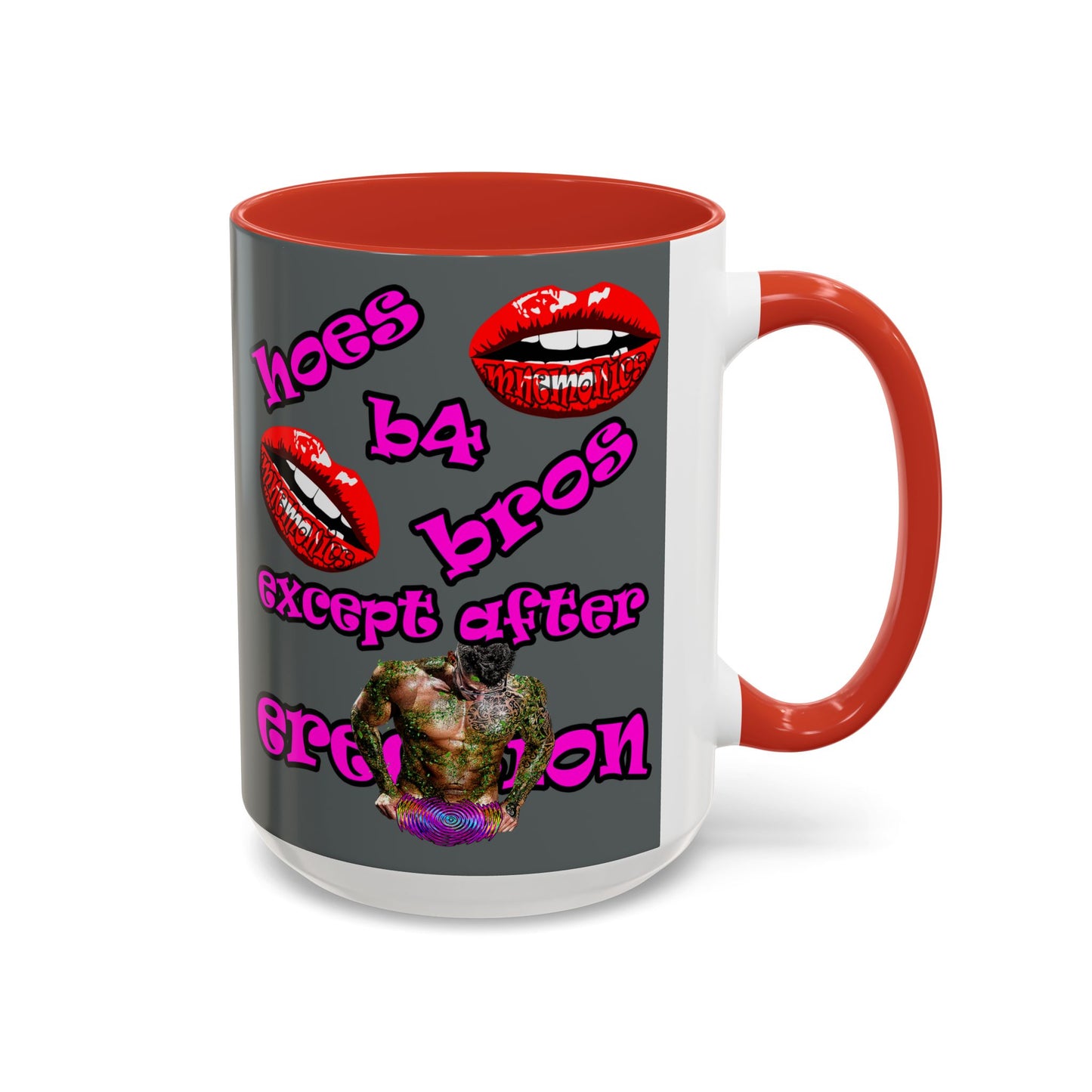 hoes b4 bros - Accent Mug (dark grey)