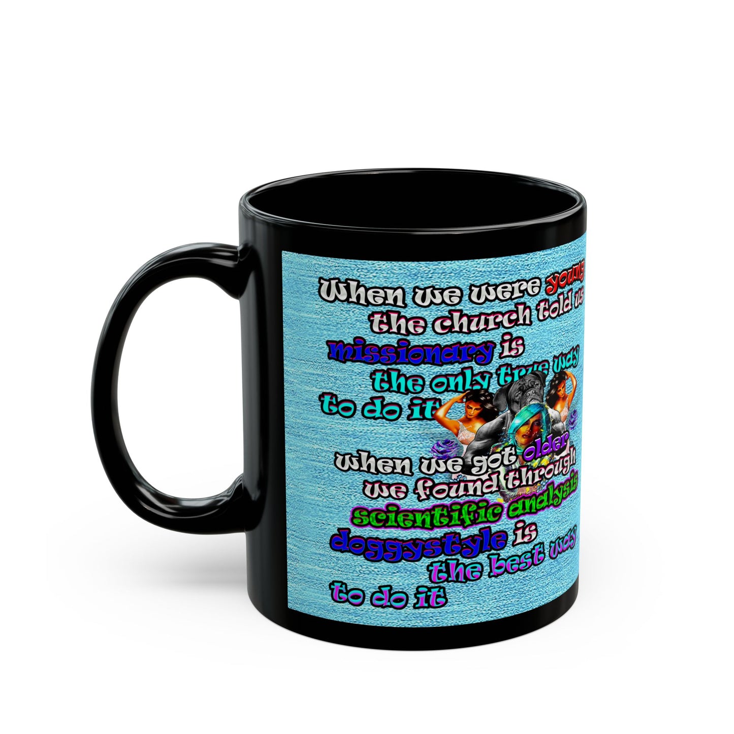 doggystyle - Black Mug (faded blue)