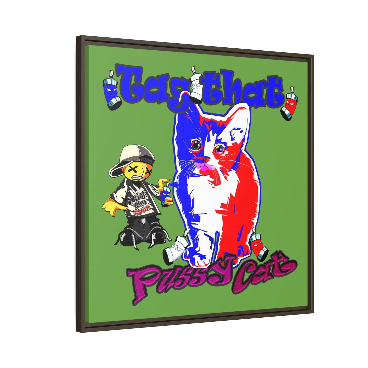 tag that - framed canvas art (green)