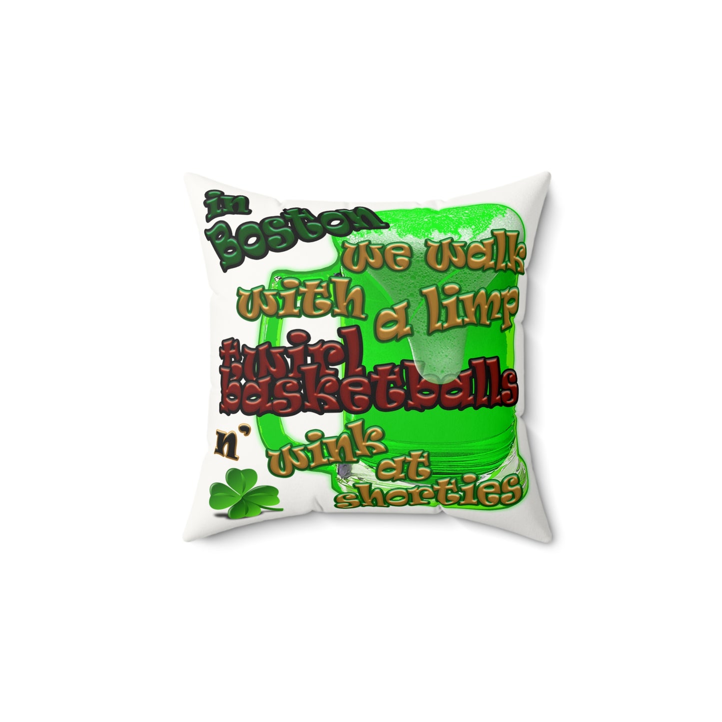 celtics logo - Faux Suede Square Pillow - (white)