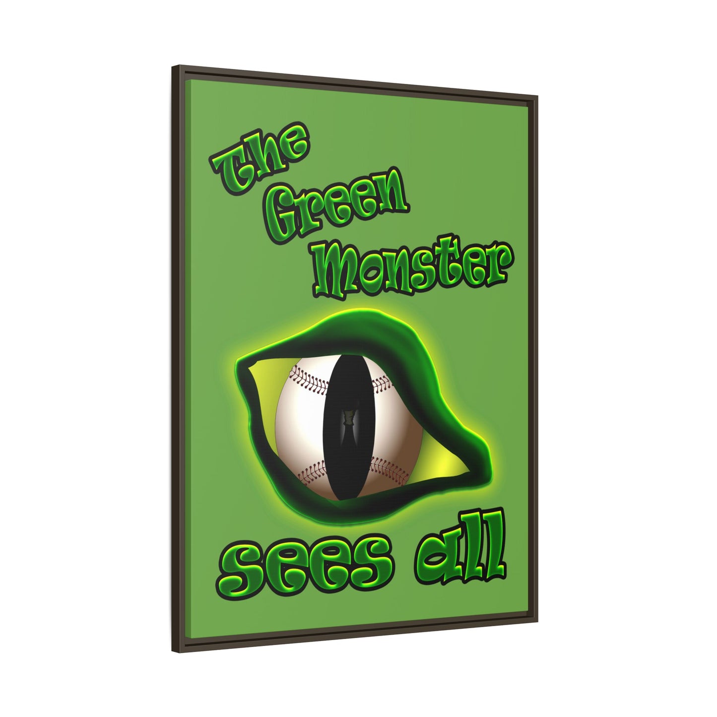 green monster - framed canvas art (green)