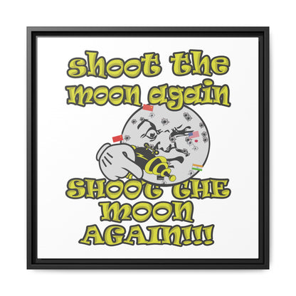 shoot the moon again - framed canvas art (white)