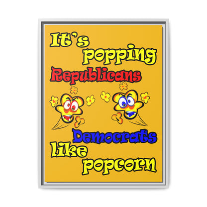 popping like popcorn - framed canvas art (yellow)