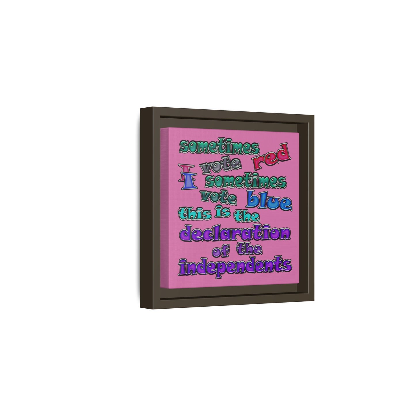 declaration of the independents - framed canvas art (light pink)