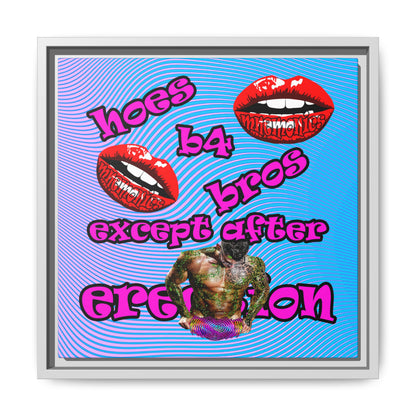 hoes b4 bros - framed canvas art (light blue-purple wave)