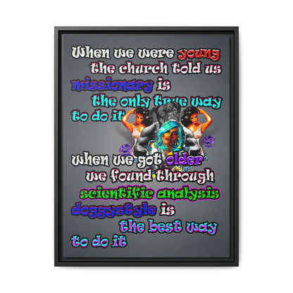 doggystyle - framed canvas art (grey-light grey)
