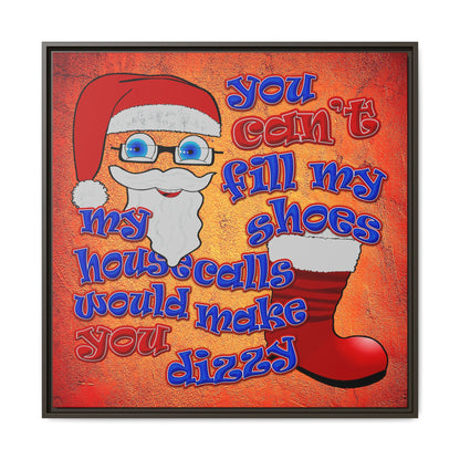 santa's shoes - framed canvas art (burnt orange)