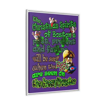 christmas spirits of boston - framed canvas art (purple)