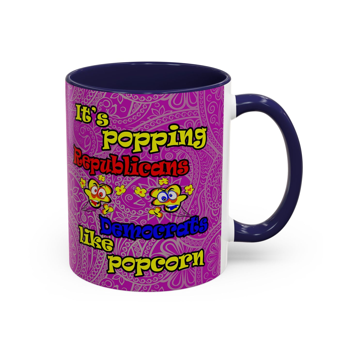 popping like popcorn - Accent Mug (pink swirl)