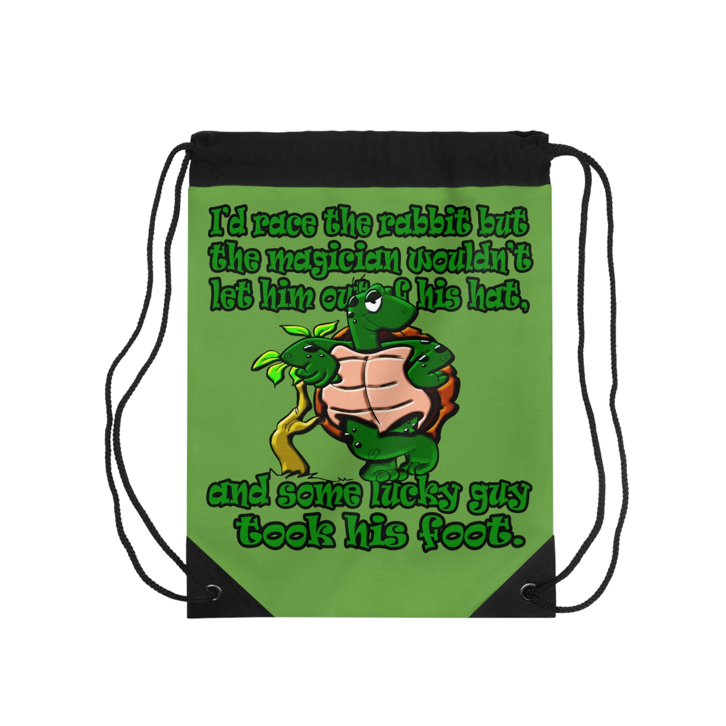 turtle race - Drawstring Bag (green)