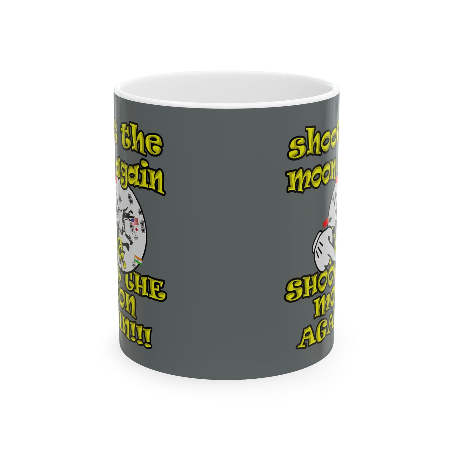 shoot the moon again - White Mug (dark grey)