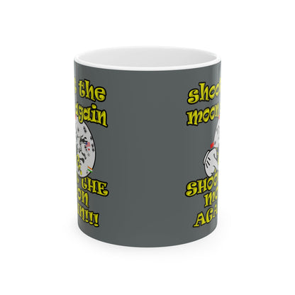 shoot the moon again - White Mug (dark grey)