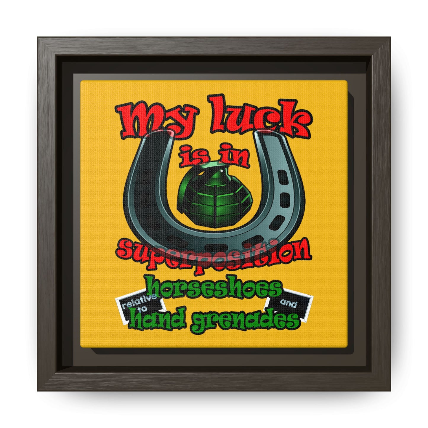 my luck - framed canvas art (yellow)