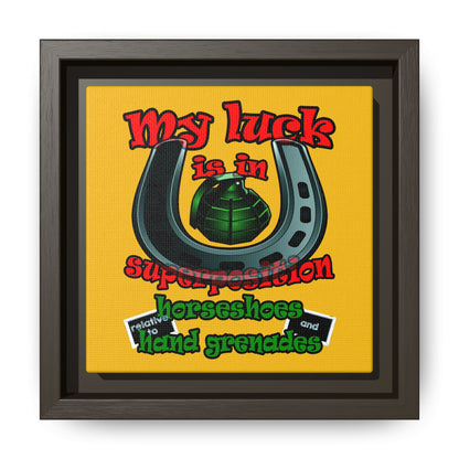 my luck - framed canvas art (yellow)