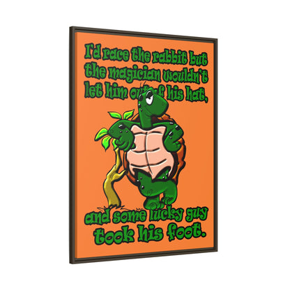 turtle race - framed canvas art (crusta)