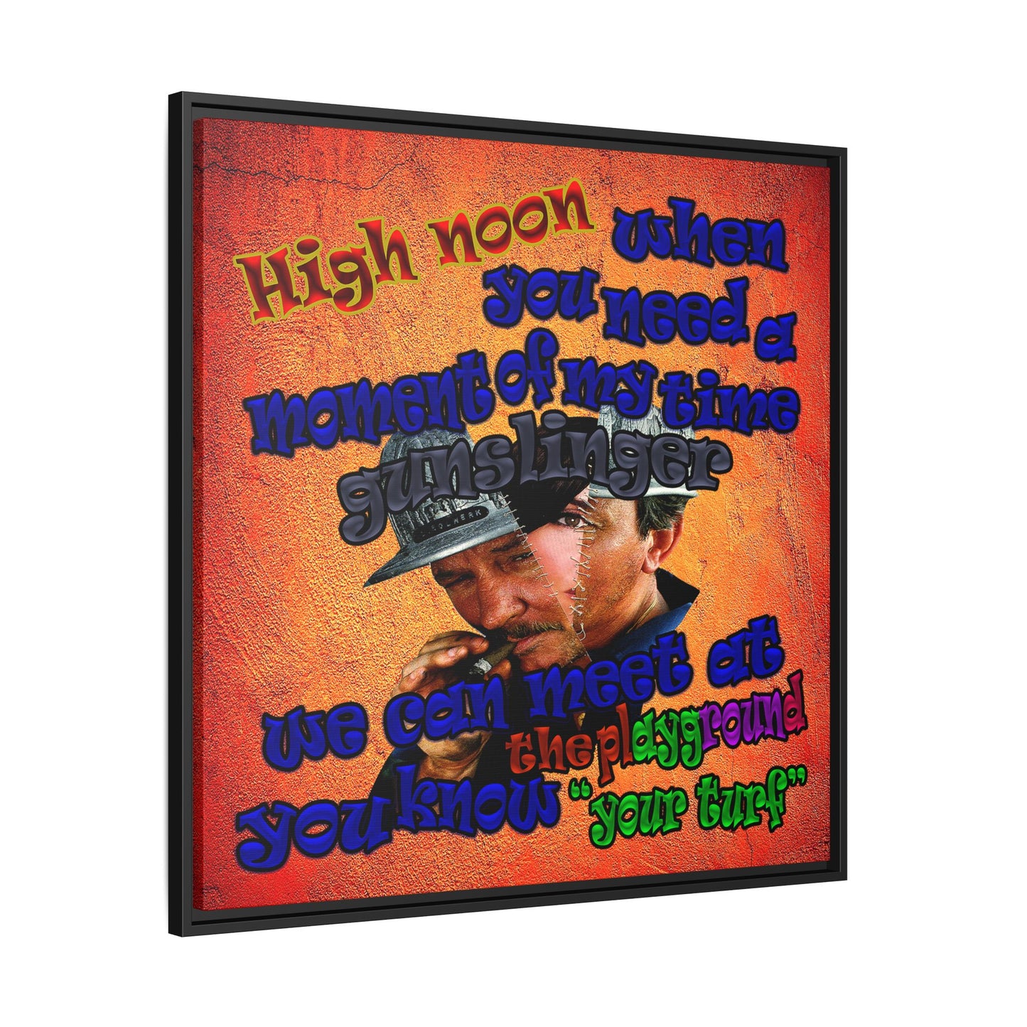 high noon - framed canvas art (burnt orange)