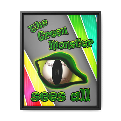 green monster - framed canvas art (rainbow split)