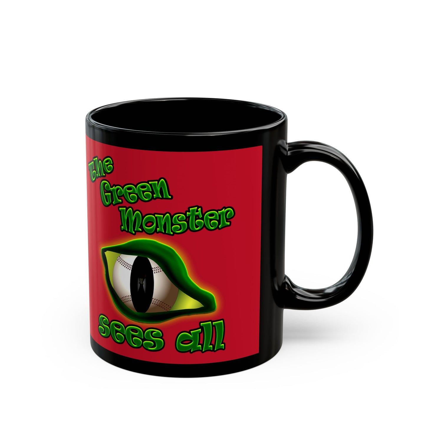 green monster - Black Mug (dark red)