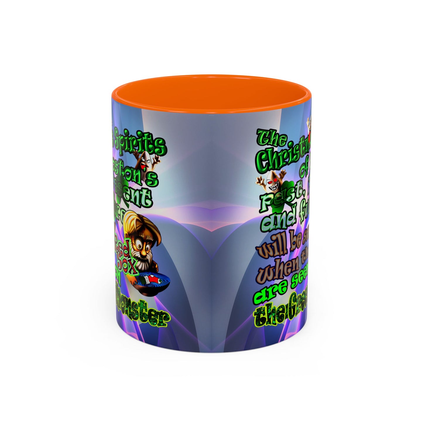 christmas spirits of boston - Accent Mug (grey-pink wave)