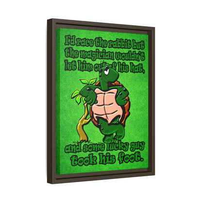 turtle race - framed canvas art (green turf)