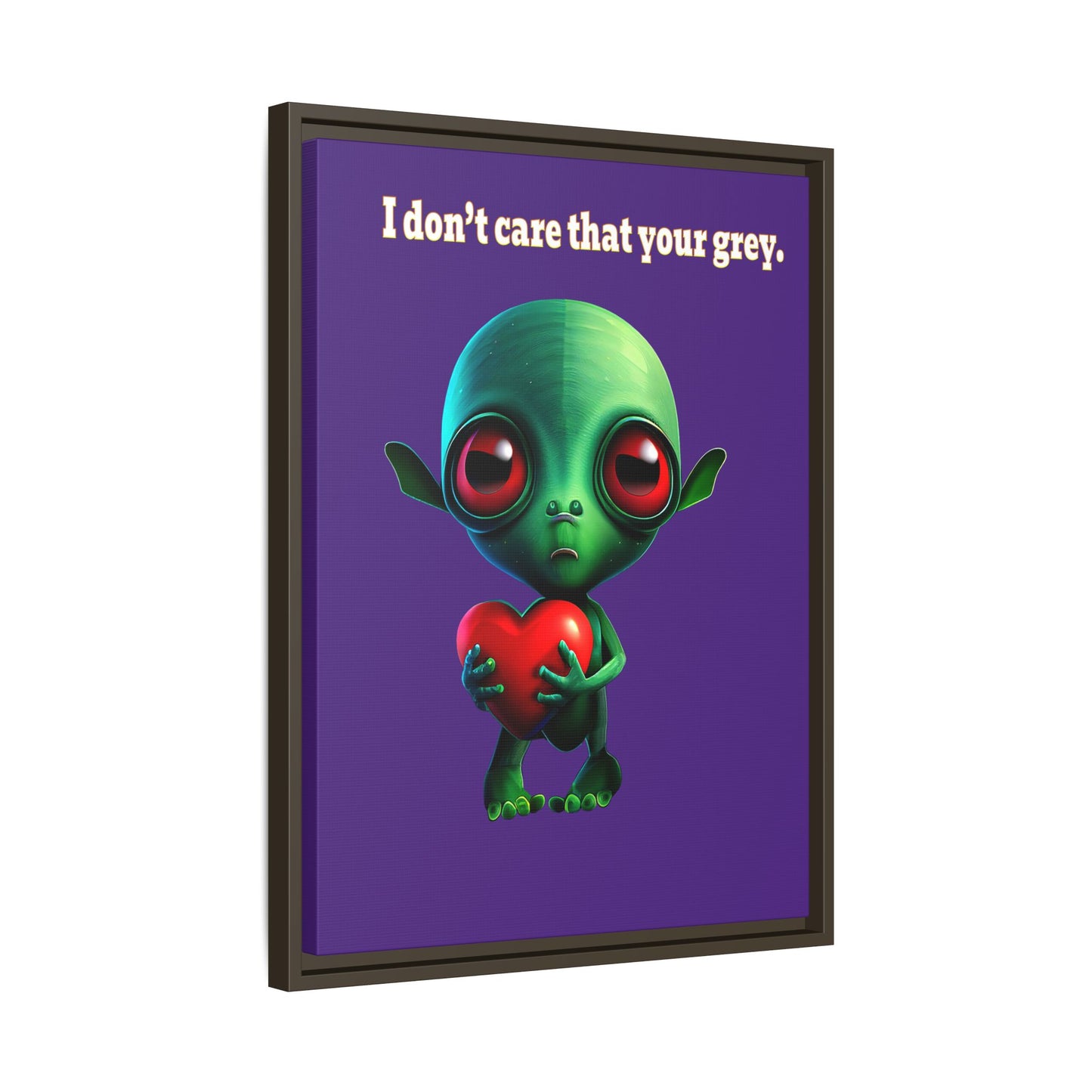 I don't care that your grey - framed canvas art (purple)