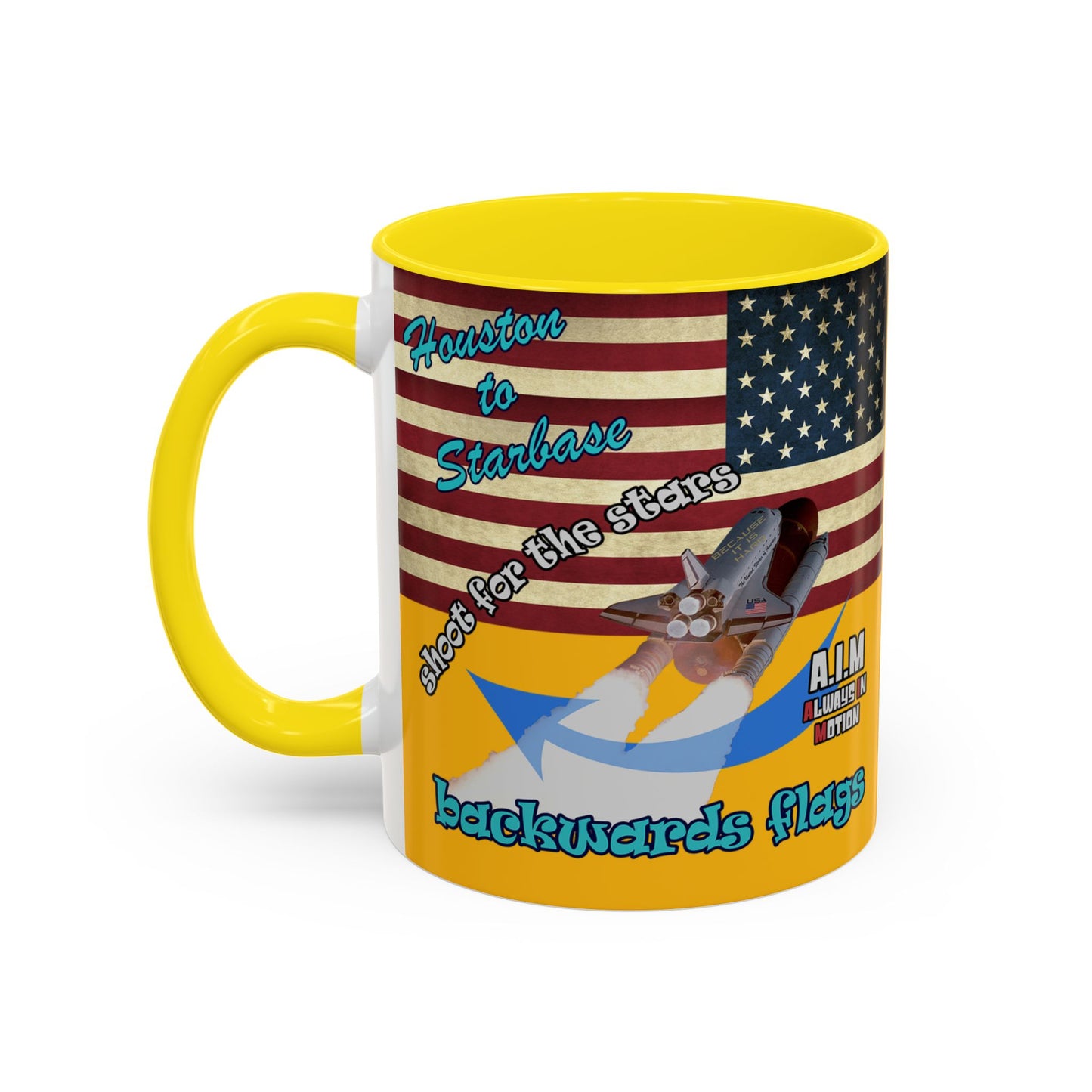 shoot for the stars - Accent Mug (yellow)
