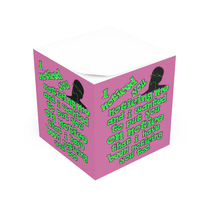 noticed you noticing - note cube (light pink)