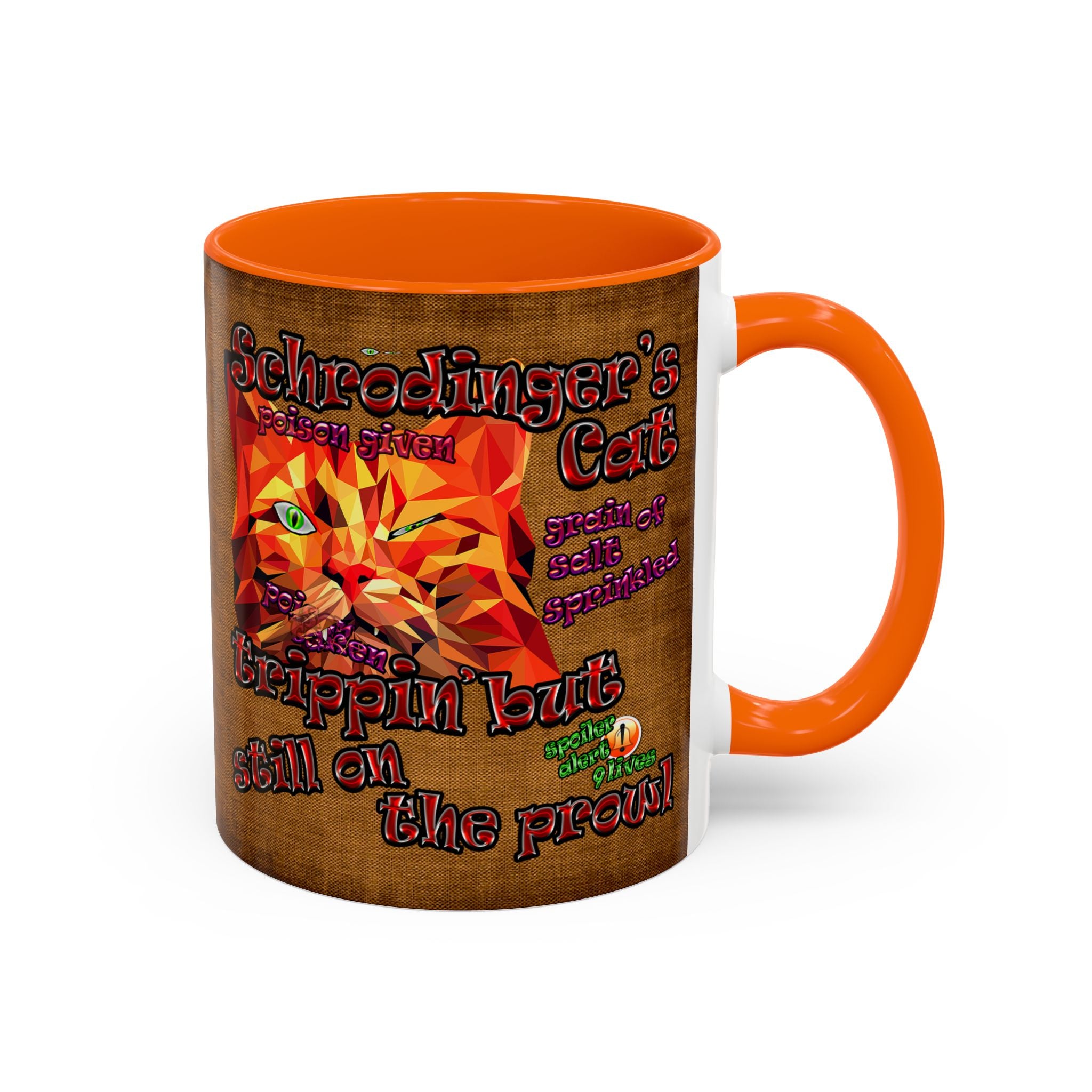 schrodinger's cat - Accent Mug (brown papyrus)