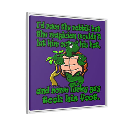 turtle race - framed canvas art (purple)