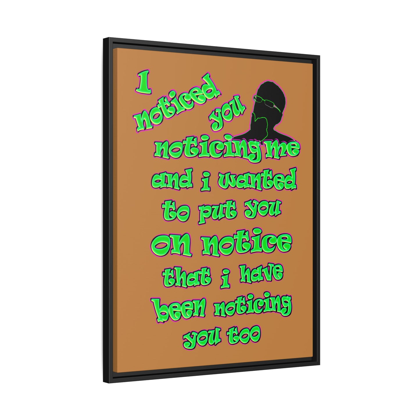 noticed you noticing - framed canvas art (light brown)
