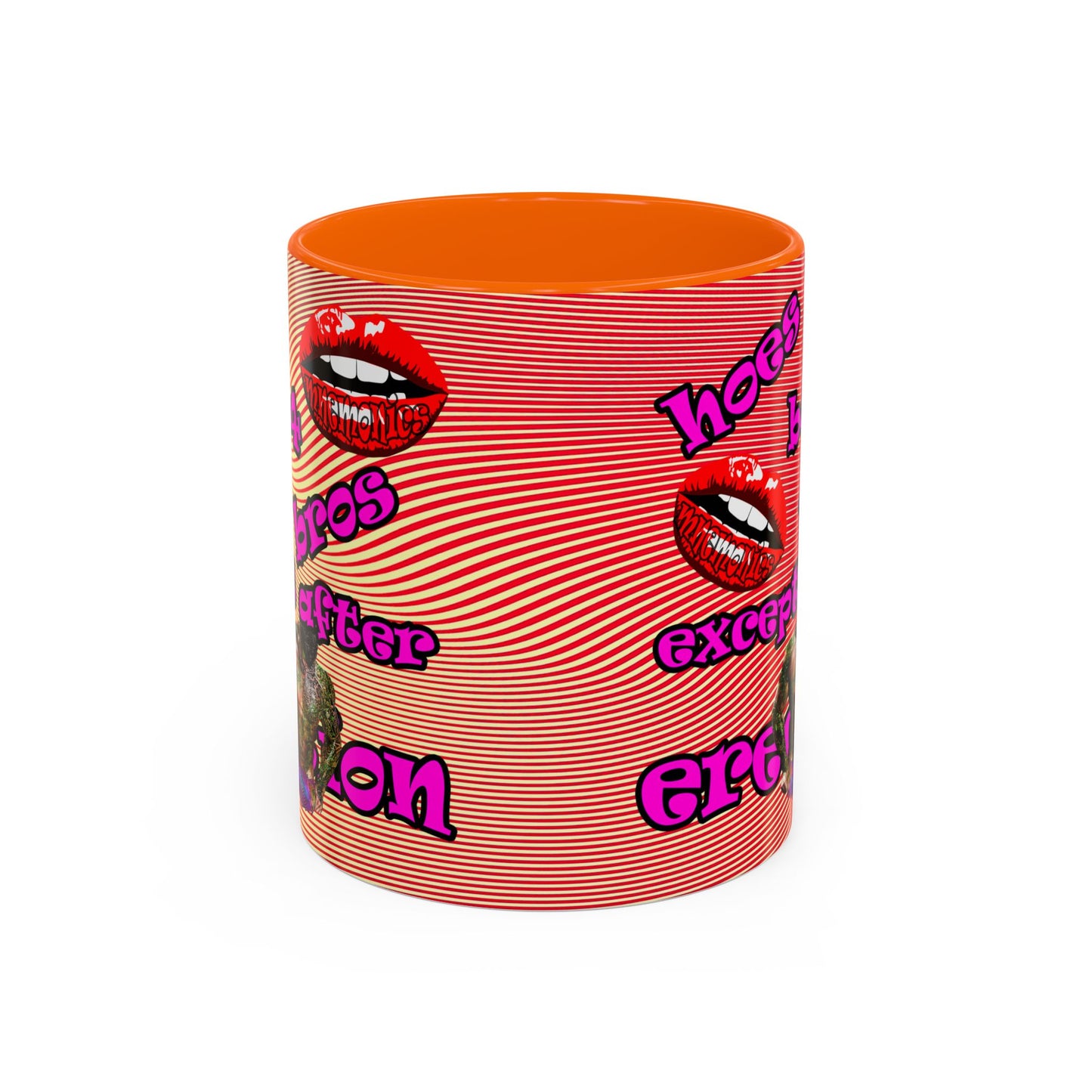 hoes b4 bros - Accent Mug (yellow-orange wave)