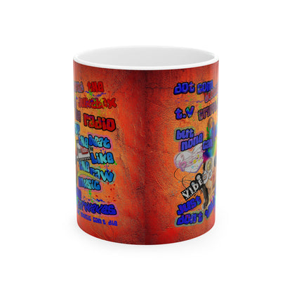 drop the beat - White Mug (burnt orange)