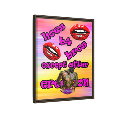 hoes b4 bros - framed canvas art (color blur)