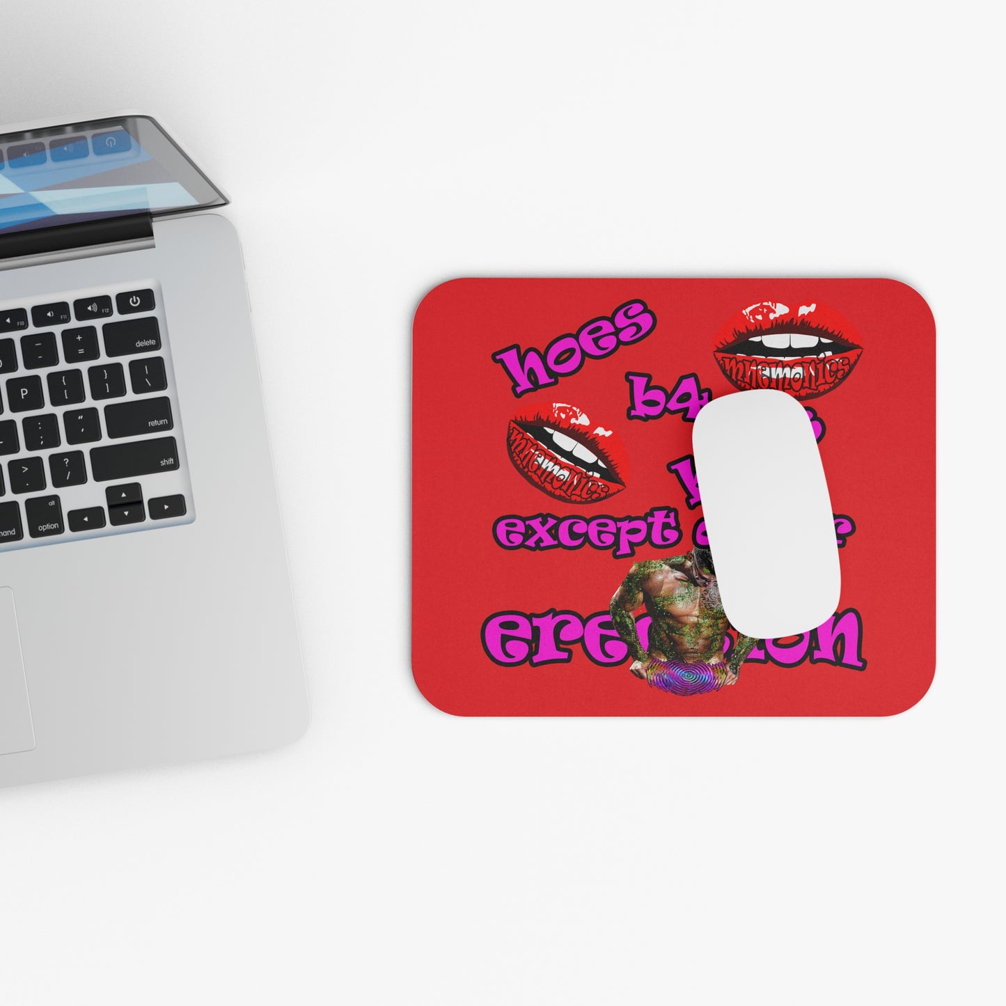 hoes b4 bros - Mouse Pad (Rectangle) (red)