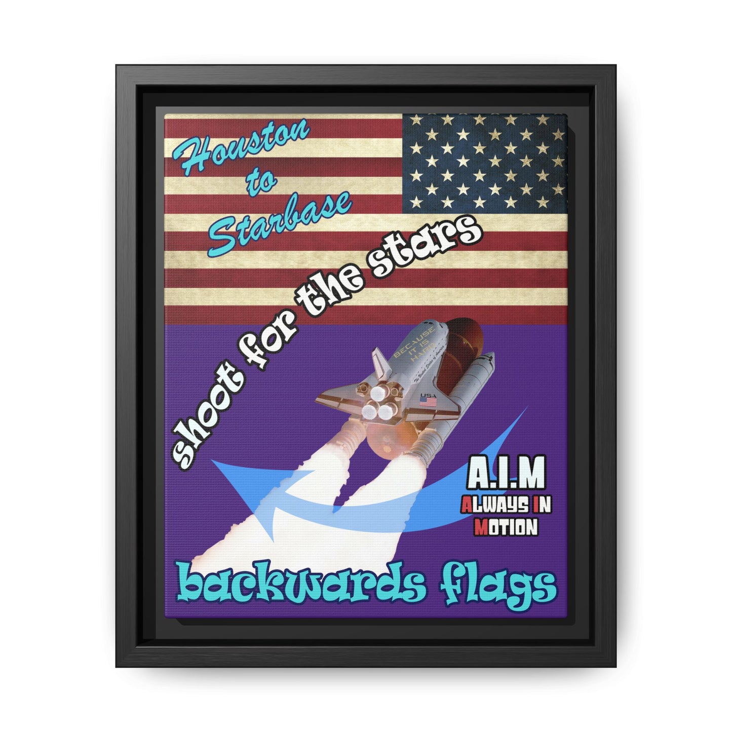 shoot for the stars - framed canvas art (purple)