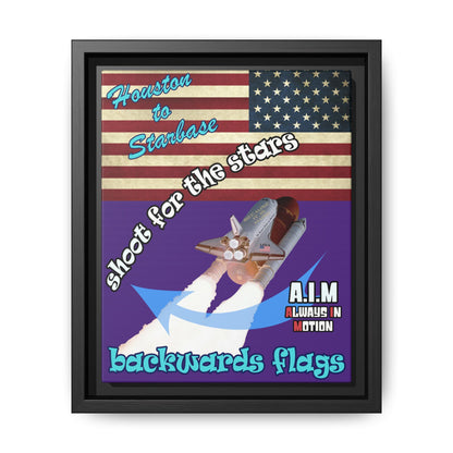 shoot for the stars - framed canvas art (purple)