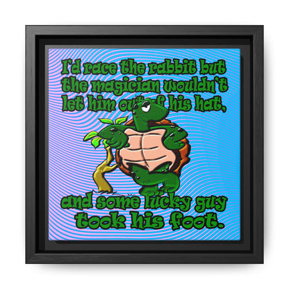 turtle race - framed canvas art (light blue-purple wave)