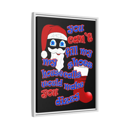 santa's shoes - framed canvas art (black)