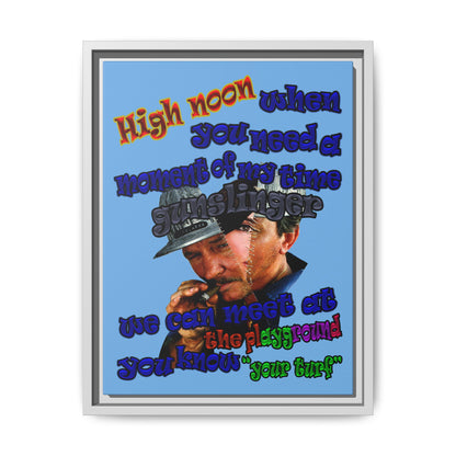 high noon - framed canvas art (light blue)