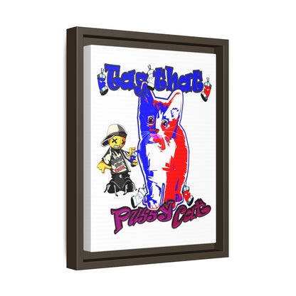 tag that - framed canvas art (white)