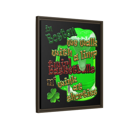 celtics logo - framed canvas art (black)