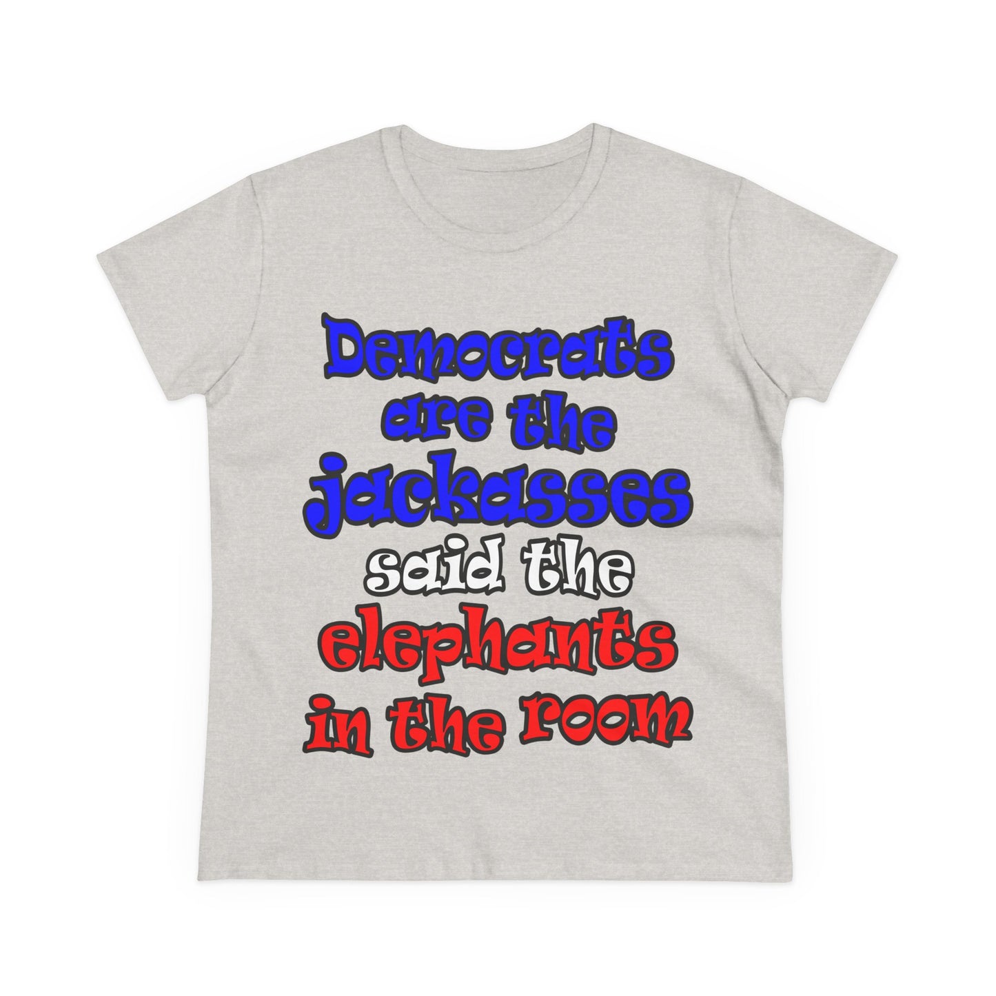 donkeys and elephants - Women's Midweight Cotton Tee