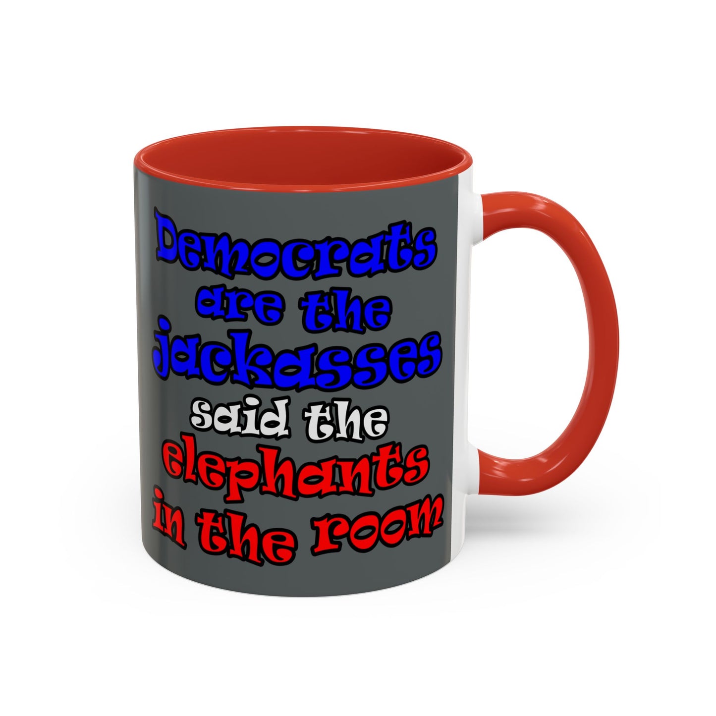 donkeys and elephants - Accent Mug (dark grey)